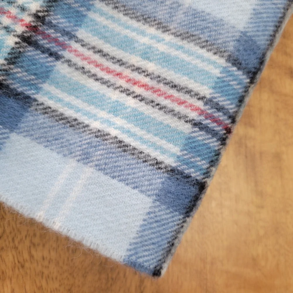 Lochcarron Scarf Diana Princess of Wales OS Blue Lambswool Memorial Tartan Plaid